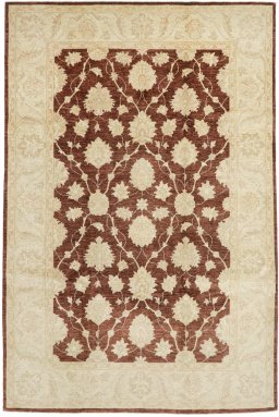 Full view of New Ziegler rug from Iran / Persia, 309 × 201 cm in Beige tones
