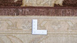 Corner detail of New Ziegler rug showing border pattern and Wool pile