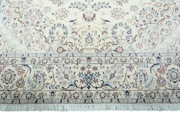 Full view of 2000s Nain rug from Iran / Persia, 346 × 235 cm in Beige tones