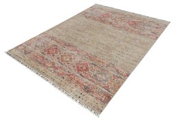 Close-up detail of New Samarkand rug from Pakistan showing Wool weave