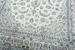 Close-up detail of 2000s Nain rug from Iran / Persia showing Wool weave