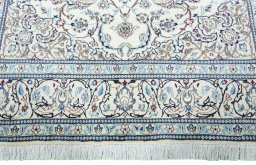 Full view of 2000s Nain rug from Iran / Persia, 297 × 200 cm in Beige tones