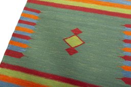Surface texture of New Kilim Sofre rug with natural Wool and intricate pattern