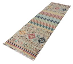 Close-up detail of New Samarkand rug from Pakistan showing Wool weave