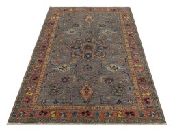Surface texture of New Kazak rug with natural Wool and intricate pattern