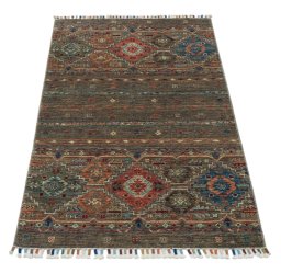 Surface texture of New Samarkand rug with natural Wool and intricate pattern