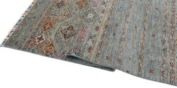 Close-up detail of New Samarkand rug from Pakistan showing Wool weave