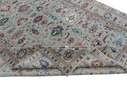 Central medallion detail of New Kazak rug from Pakistan