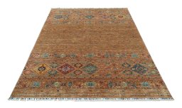 Surface texture of New Samarkand rug with natural Wool and intricate pattern