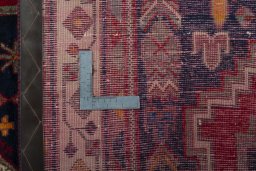 Close-up detail of 2000s Sirjan rug from Iran / Persia showing Wool weave