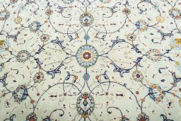 Central medallion detail of 2000s Kashan rug from Iran / Persia