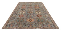 Surface texture of New Kazak rug with natural Wool and intricate pattern