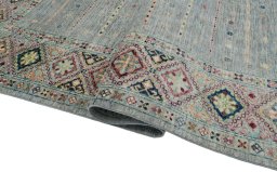 Close-up detail of New Samarkand rug from Pakistan showing Wool weave