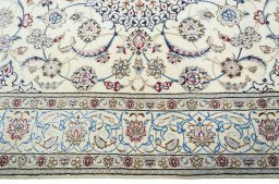 Full view of 2000s Nain rug from Iran / Persia, 301 × 196 cm in Beige tones
