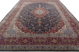 Surface texture of New Kashan rug with natural Cork and intricate pattern