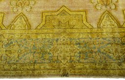 Full view of 1950s Vintage rug from Pakistan, 394 × 288 cm in Red tones