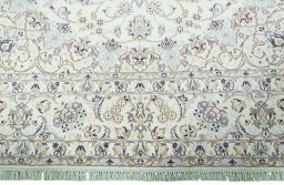 Full view of 2000s Nain rug from Iran / Persia, 352 × 249 cm in Beige tones