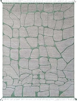 Full view of New Morocco rug from Pakistan, 240 × 183 cm in Gray tones