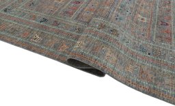 Close-up detail of New Samarkand rug from Pakistan showing Wool weave