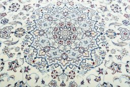 Central medallion detail of New Nain rug from Iran / Persia