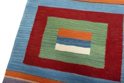 Surface texture of New Kilim Sofre rug with natural Wool and intricate pattern