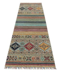 Surface texture of New Samarkand rug with natural Wool and intricate pattern