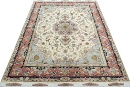 Surface texture of New Tabriz 50/60/70 Raj rug with natural Cork and intricate pattern