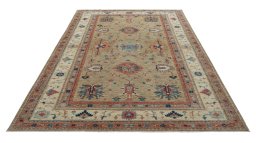 Surface texture of New Kazak rug with natural Wool and intricate pattern