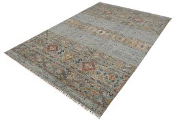 Close-up detail of New Samarkand rug from Pakistan showing Wool weave