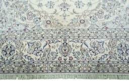 Full view of 2000s Nain rug from Iran / Persia, 362 × 248 cm in Beige tones