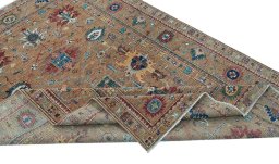 Central medallion detail of New Kazak rug from Pakistan
