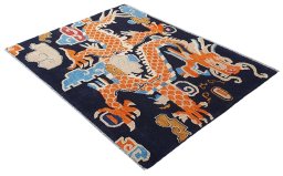 Close-up detail of New Morocco rug from Pakistan showing Wool weave