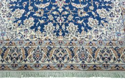 Full view of 2000s Nain rug from Iran / Persia, 280 × 180 cm in Blue tones