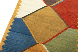 Surface texture of New Modern Design rug with natural Wool and intricate pattern
