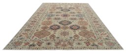 Surface texture of New Kazak rug with natural Wool and intricate pattern