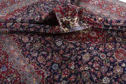Surface texture of New Kashan rug with natural Cork and intricate pattern
