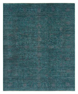 Full view of New Farahan rug from Pakistan, 249 × 199 cm in Green tones