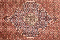 Central medallion detail of 2000s Bijar rug from Iran / Persia