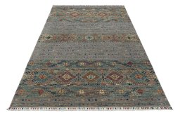 Surface texture of New Samarkand rug with natural Wool and intricate pattern