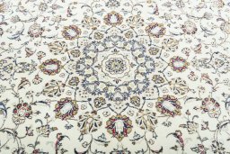 Central medallion detail of 2000s Kashan rug from Iran / Persia