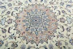Central medallion detail of 2000s Nain rug from Iran / Persia