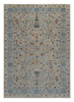 Full view of New Farahan rug from Pakistan, 238 × 168 cm in Gray tones