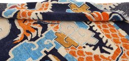 Close-up detail of New Morocco rug from Pakistan showing Wool weave