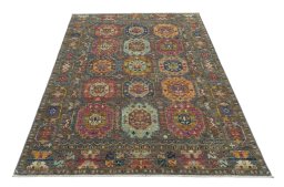 Surface texture of New Samarkand rug with natural Wool and intricate pattern