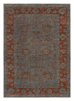 Full view of New Farahan rug from Pakistan, 236 × 169 cm in Brown tones