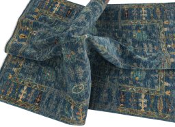 Full view of New Farahan rug from Pakistan, 181 × 120 cm in Blue tones