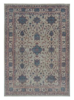 Full view of New Farahan rug from Pakistan, 299 × 209 cm in Beige tones