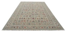 Surface texture of New Samarkand rug with natural Wool and intricate pattern