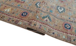 Close-up detail of New Kazak rug from Pakistan showing Wool weave