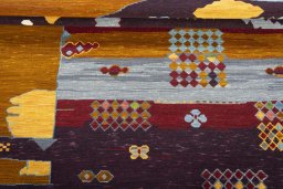 Full view of Unknown Kilim Dastan rug from Turkey, 194 × 161 cm in Cream tones